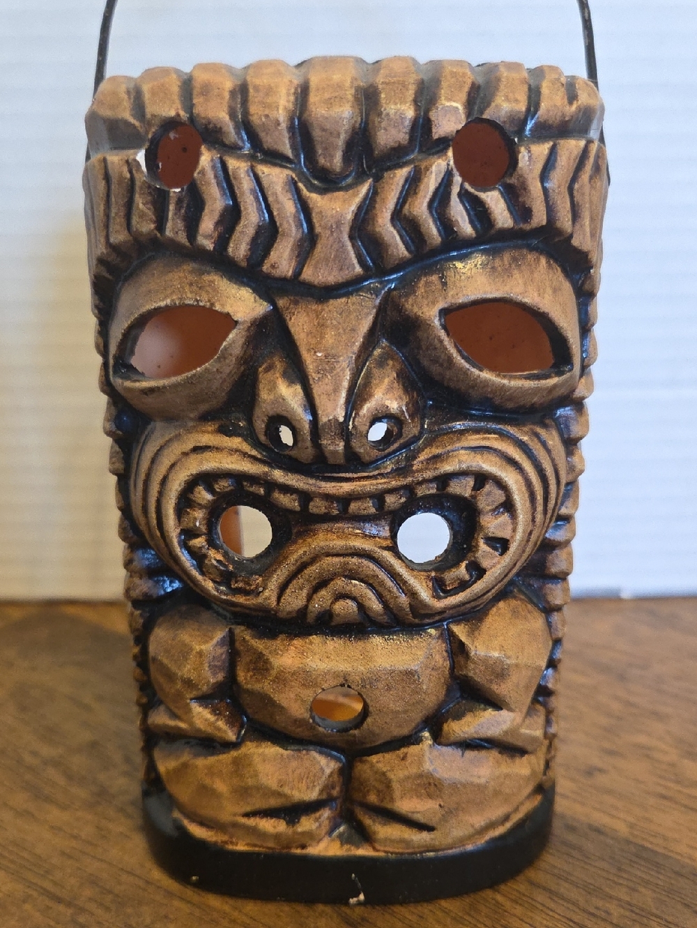 Vintage Ceramic Tiki Lantern Tea Light Holder Decorative Accent Made In Japan - Picture 2 of 10